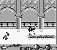 une photo d'Ã©cran de Aladdin sur Nintendo Game Boy